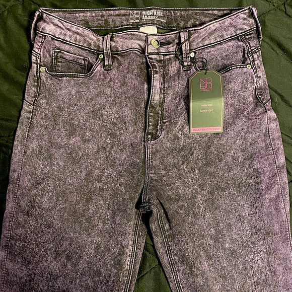 No Boundaries Denim - No Boundaries High Rise Acid Wash Purple Skinny Jeans